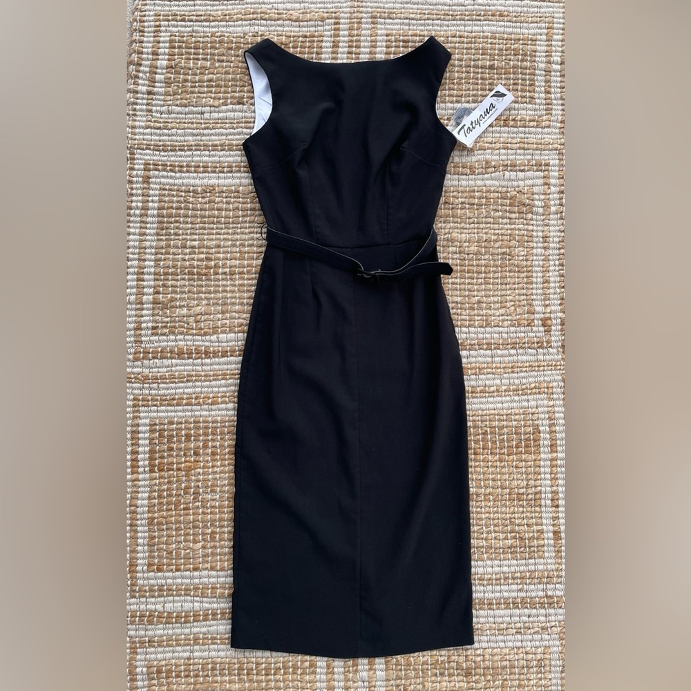 NWT Tatyana Jazmin Pencil Dress Black White Retro Wiggle XS $140 Retail pinup